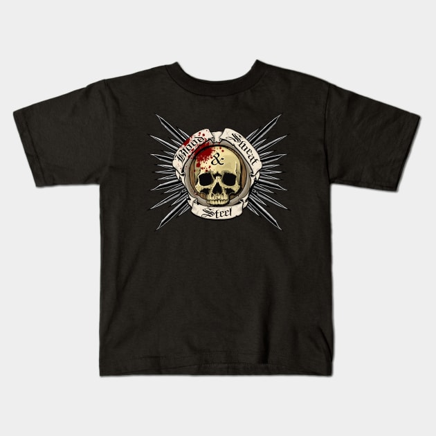 Blood, Sweat, & Steel Kids T-Shirt by RoodCraft